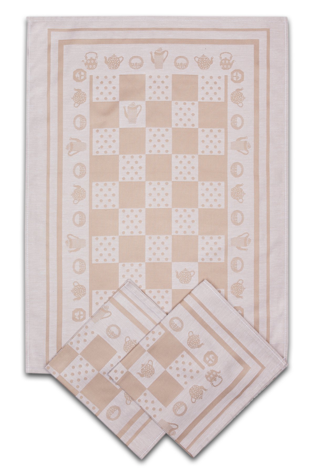 Utěrky Extra savé 50x70 cm Konvička/puntík béžová, 3 ks