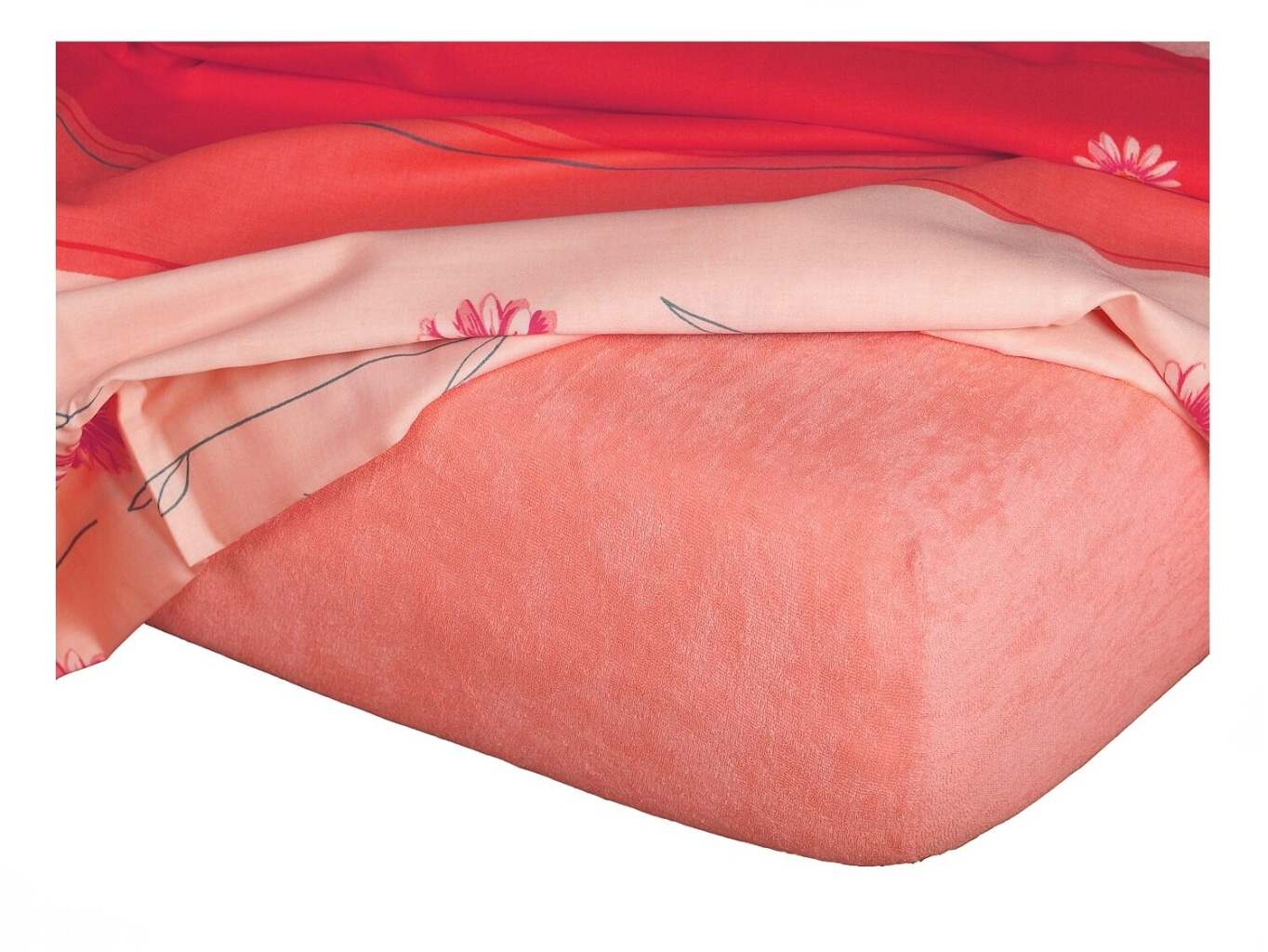 Froté prostěradlo 90x200x20 losos Nestandard