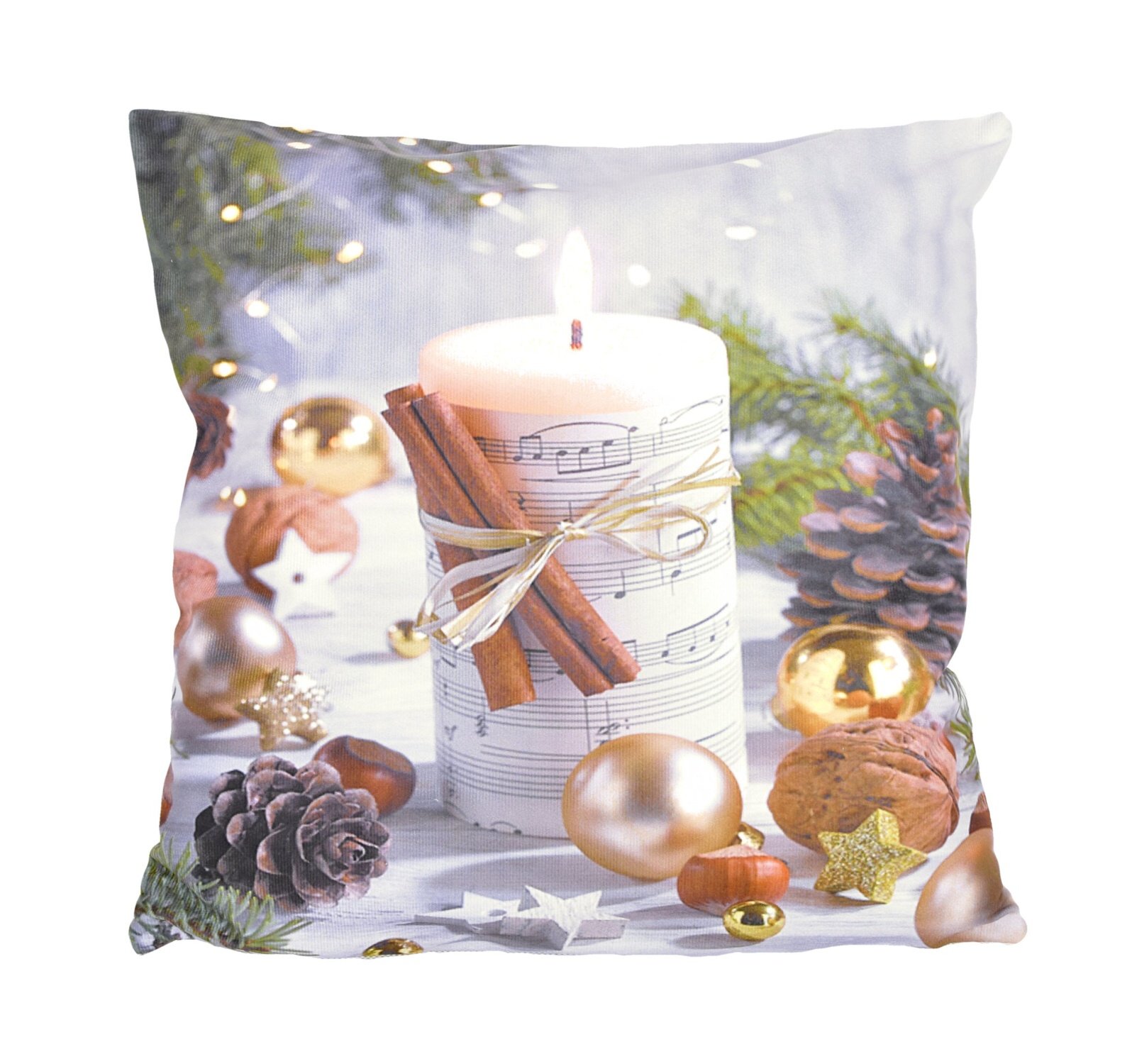Vánoční povlak Svíčka noty CYHA6657 40x40 cm