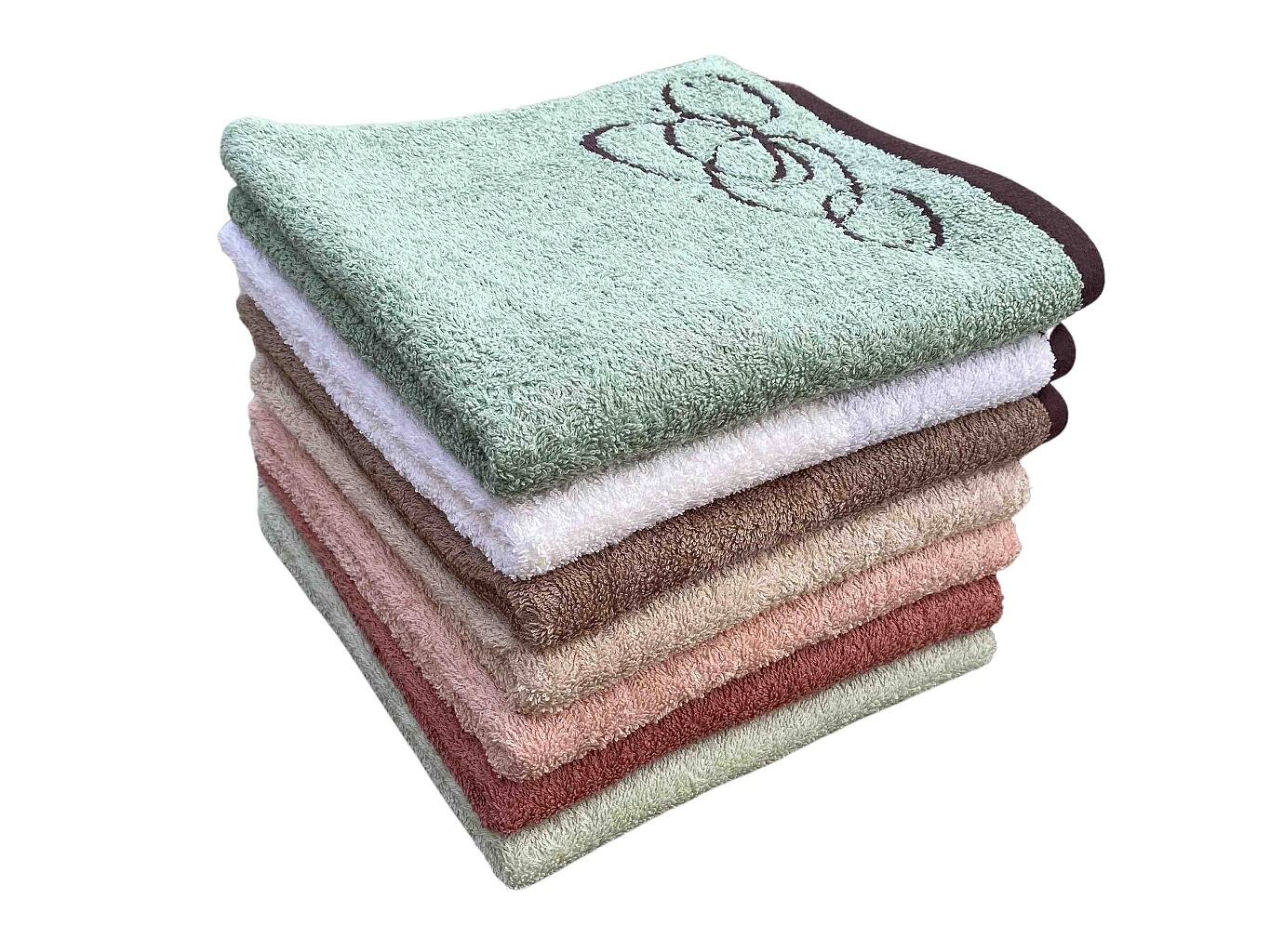 Osuška Nora elipsy 70x140 cm světle zelená