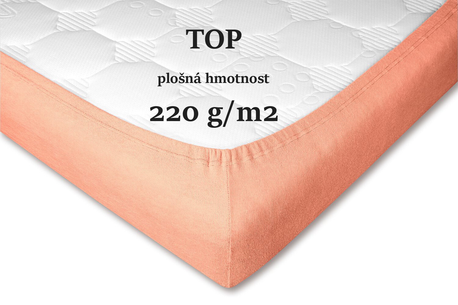 Froté prostěradlo meruňka 90x200x20 cm