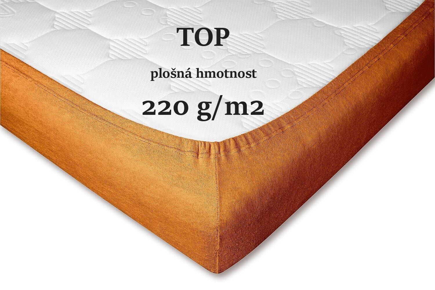 Froté prostěradlo karamel 60x120x10 cm