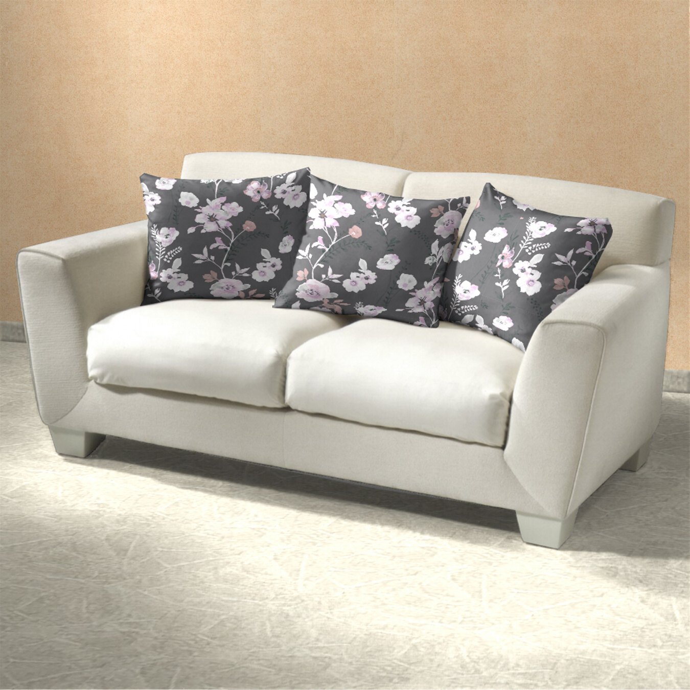 Povlečení krep Kvítí na šedém 140x200, 70x90 cm