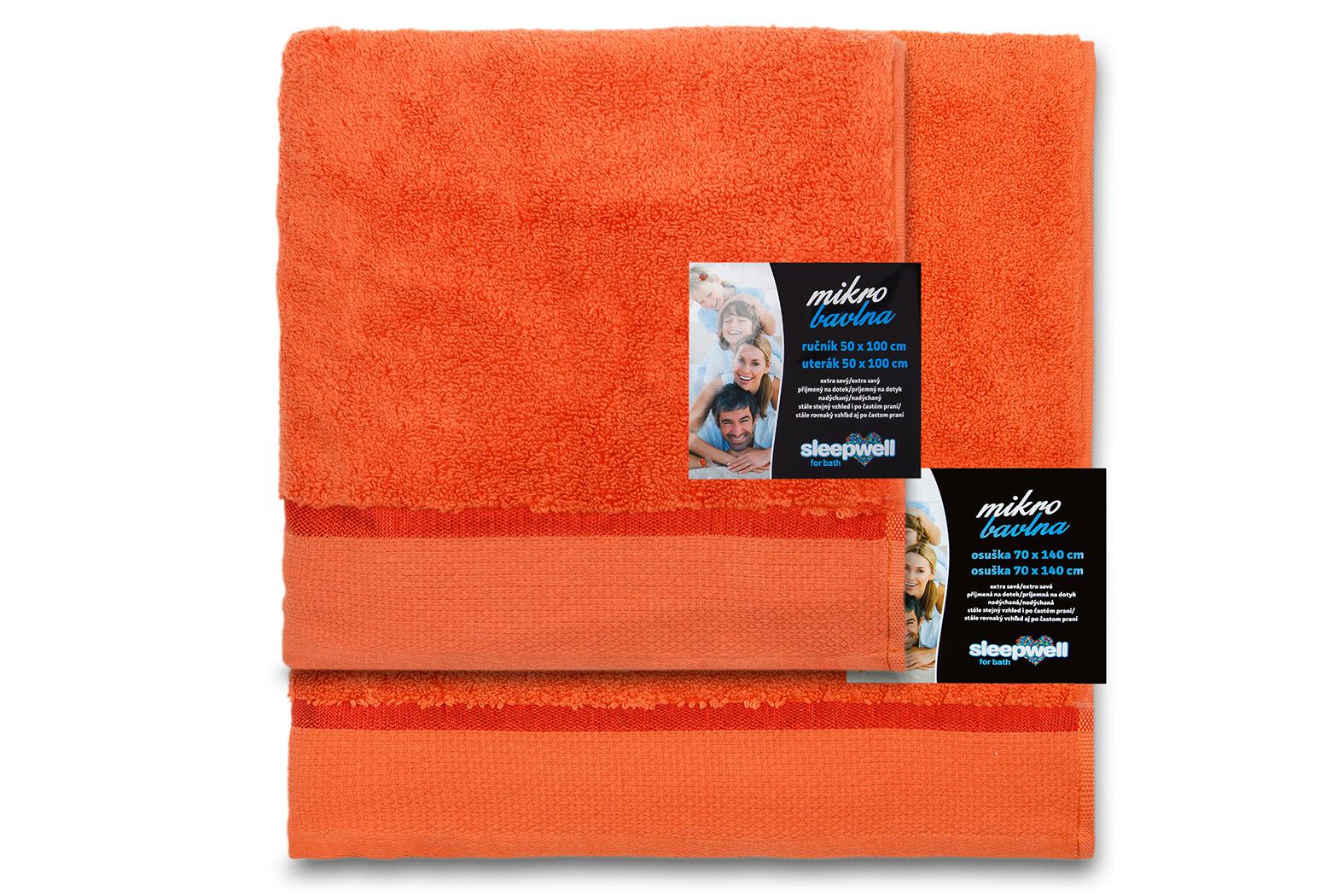 Ručník Star 50x100 cm terakota