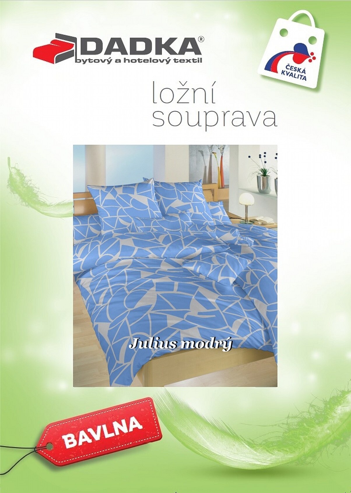 Povlečení bavlna Julius modrý 140x200, 70x90 cm