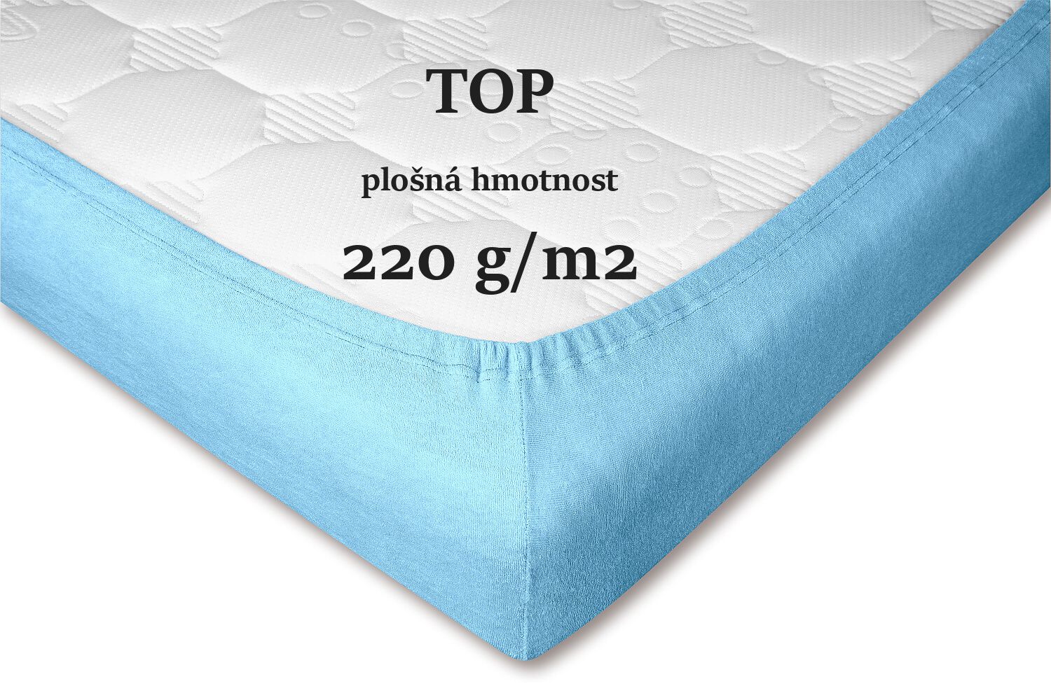 Froté prostěradlo světle modré 90x200x20 cm