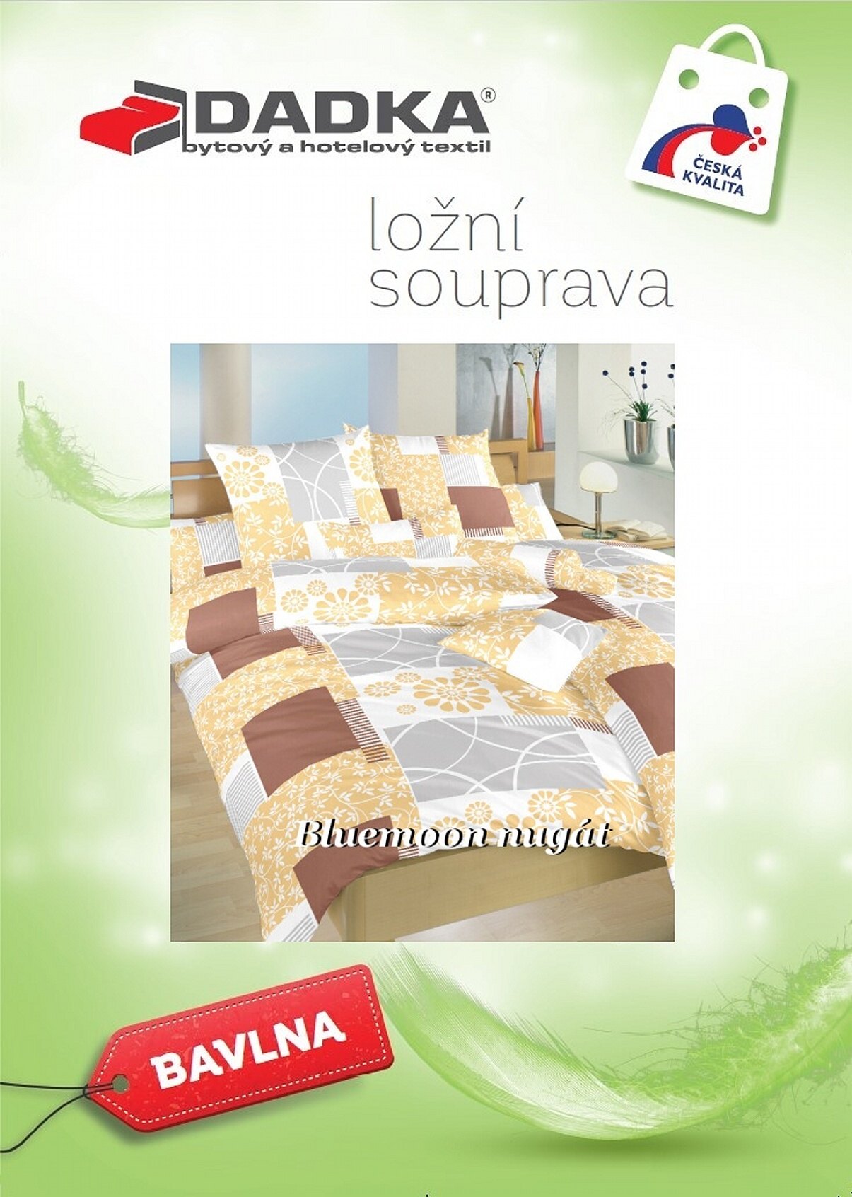 Povlečení bavlna Bluemoon nugát 140x200, 70x90 cm