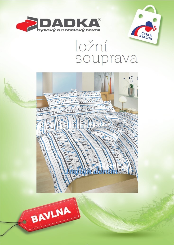 Povlečení bavlna Indián denim 140x200, 70x90 cm