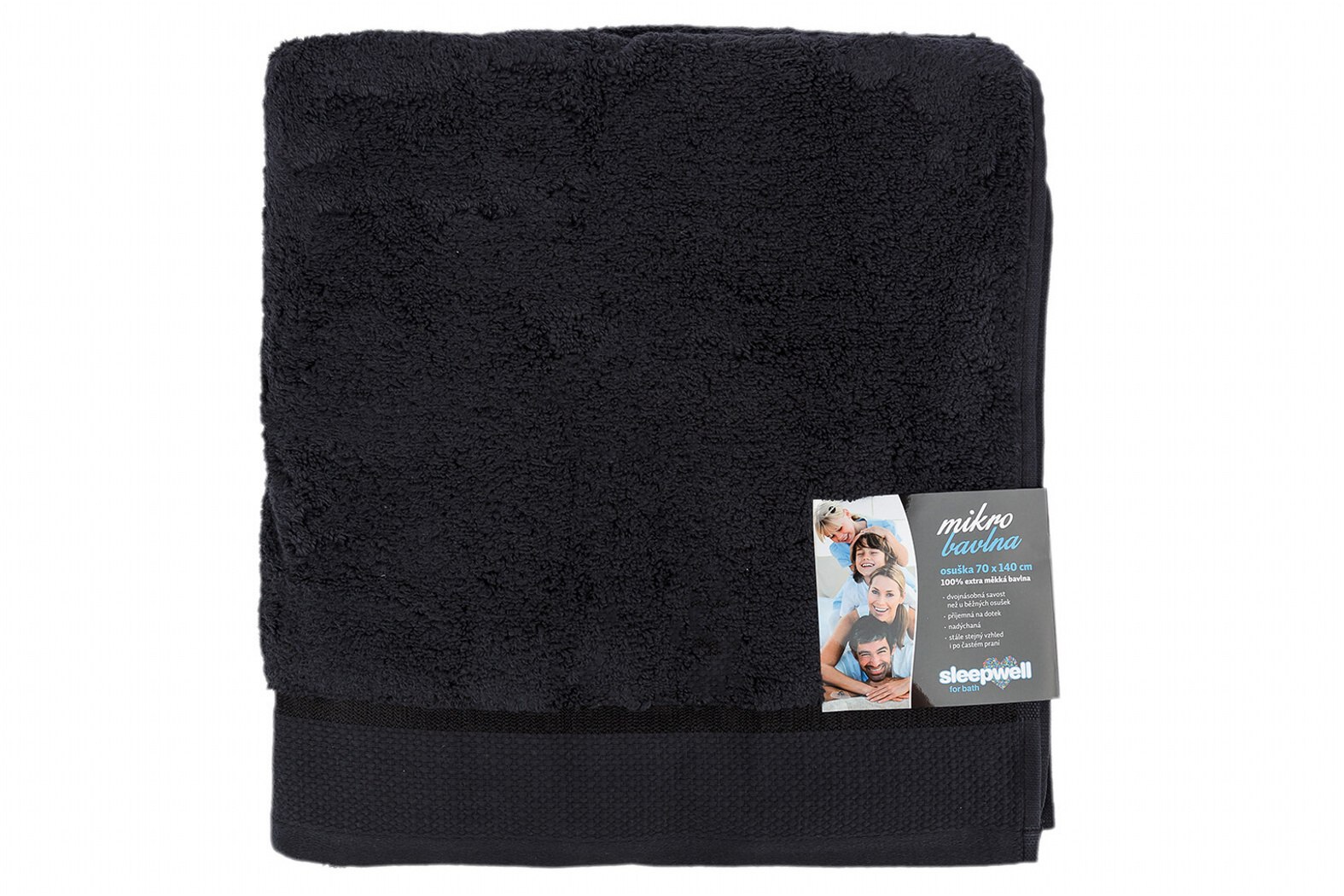 Osuška Star 70x140 cm černá