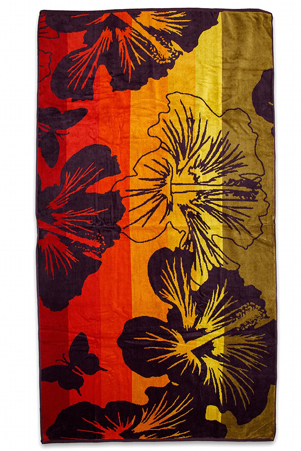 Plážová osuška Velké květy 90x170 cm