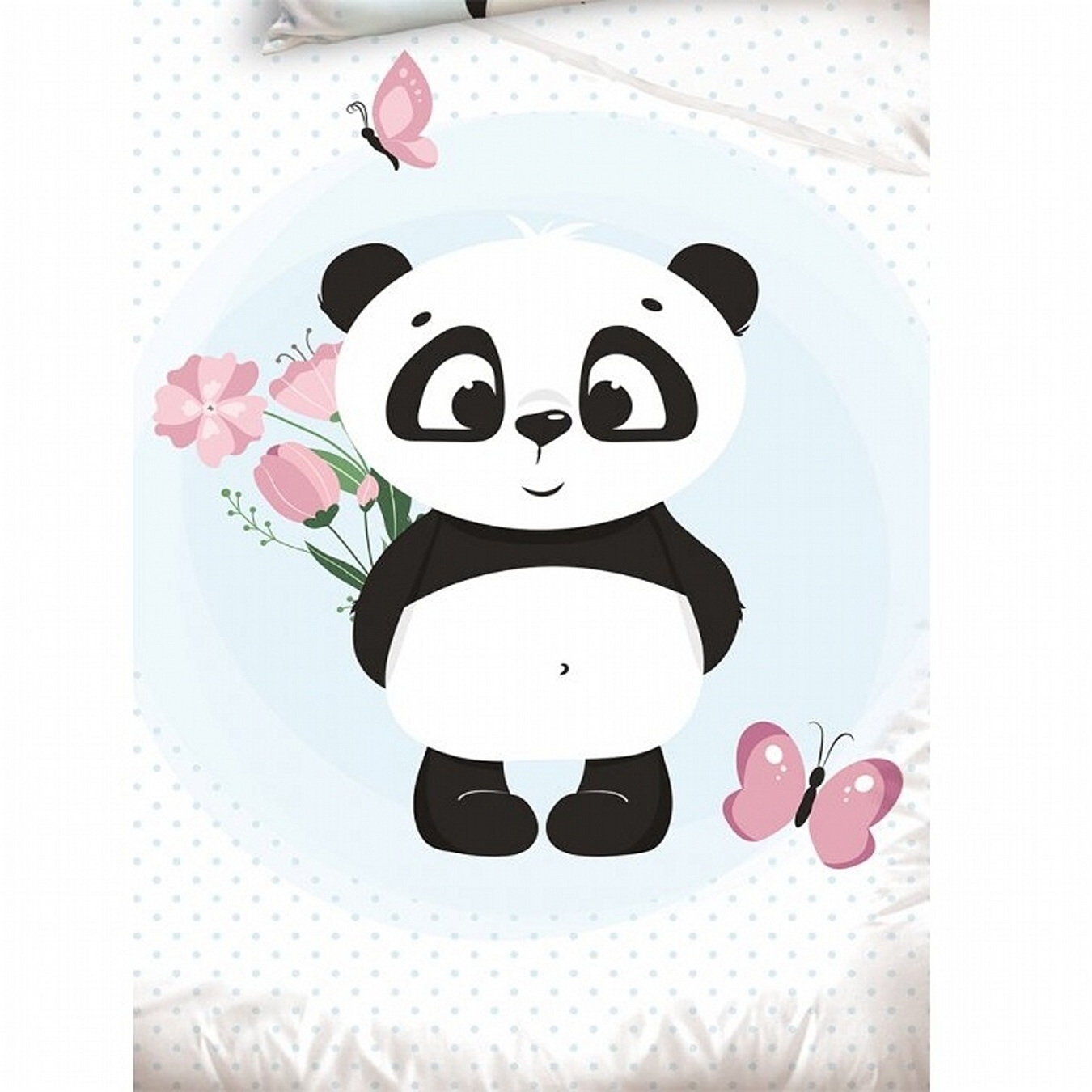 Povlečení bavlna do postýlky Roztomilá Panda 100x135, 40x60 cm