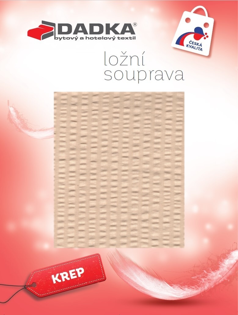 Povlečení krep Béžový UNI 140x200, 70x90 cm
