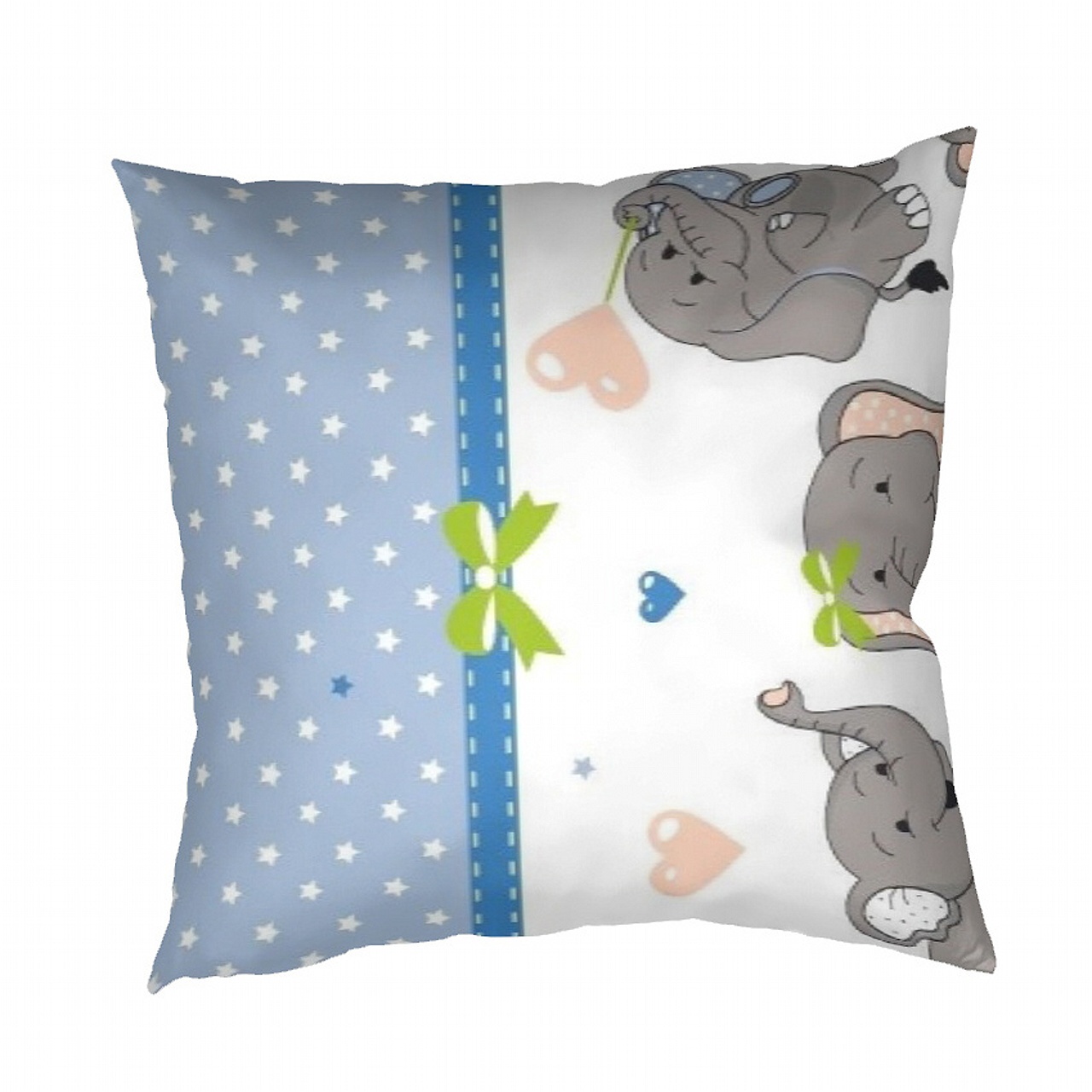 Povlak na polštář krep Sloni denim 40x40 cm