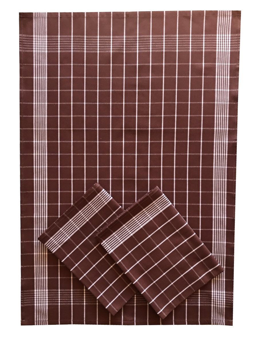 Utěrka Pozitiv Egyptská bavlna 50x70 cm tmavě hnědá/bílá 3 ks