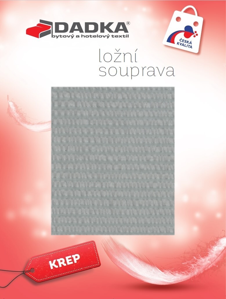 Povlečení krep Šedý UNI 140x200, 70x90 cm