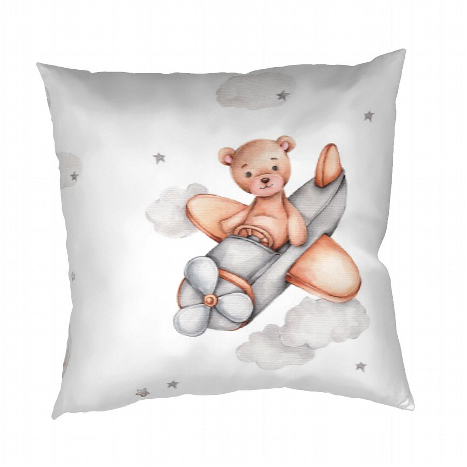 Povlečení bavlna Teddy Bear plane 140x200, 70x90 cm