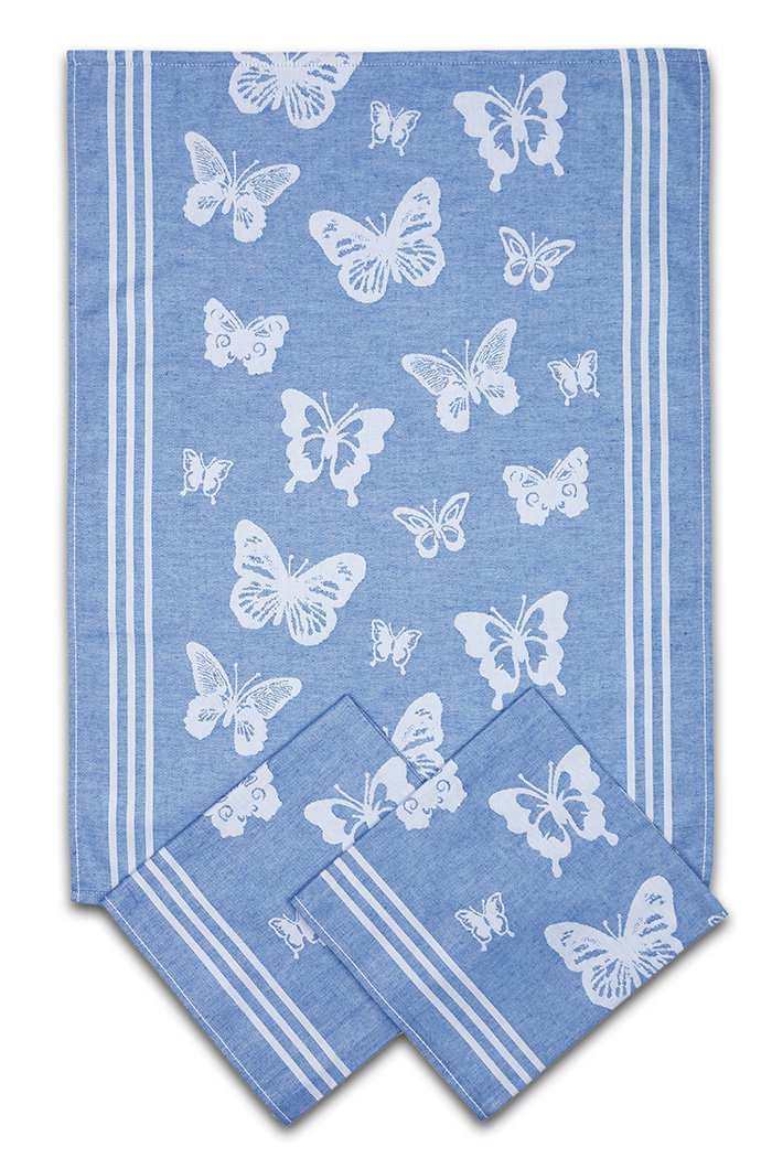 Utěrka Extra savá 50x70 cm Motýlci modrá 3 ks