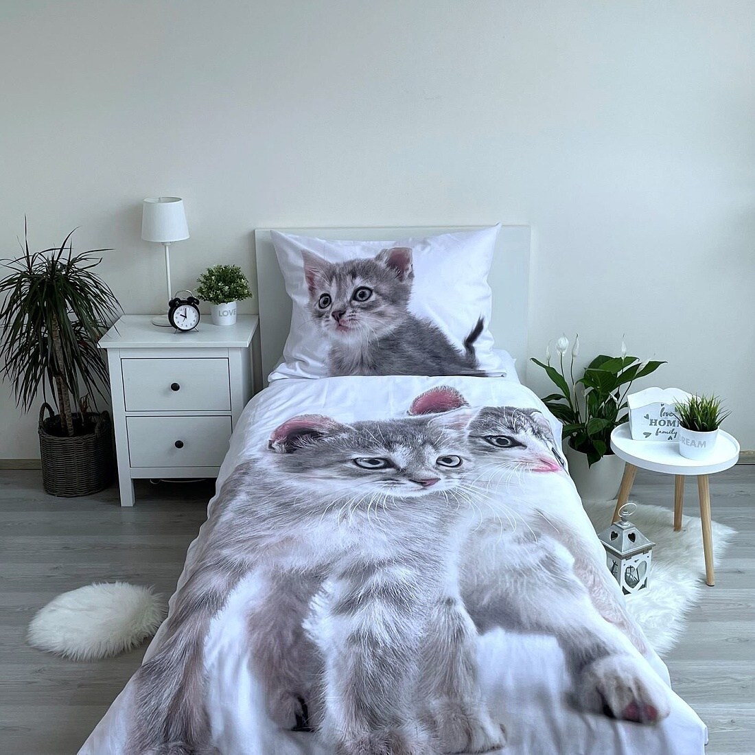 Povlečení fototisk Kitten grey 140x200, 70x90 cm