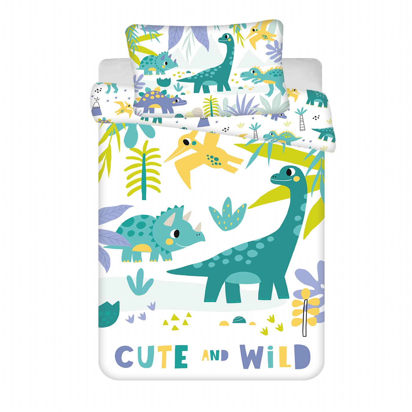 Povlečení do postýlky Dino Cute and Wild baby 100x135, 40x60 cm