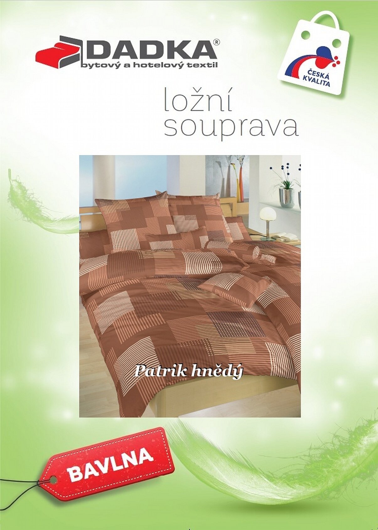 Povlečení bavlna Patrik hnědý 140x200, 70x90 cm