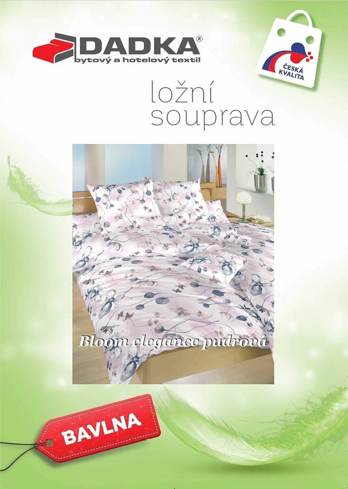 Povlečení bavlna Bloom elegance pudrová 140x200, 70x90 cm