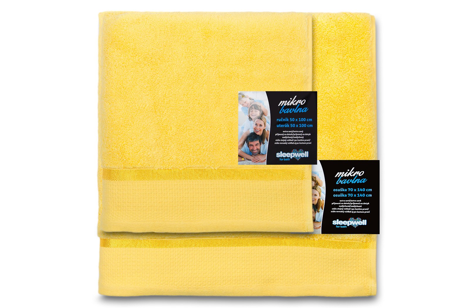 Osuška Star 70x140 cm žlutá