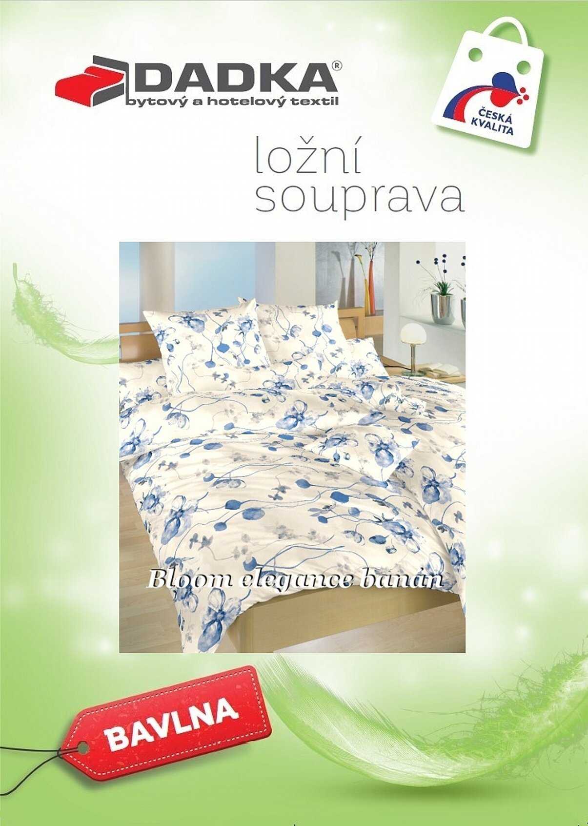 Povlečení bavlna Bloom elegance banán 240x220, 2x70x90 cm