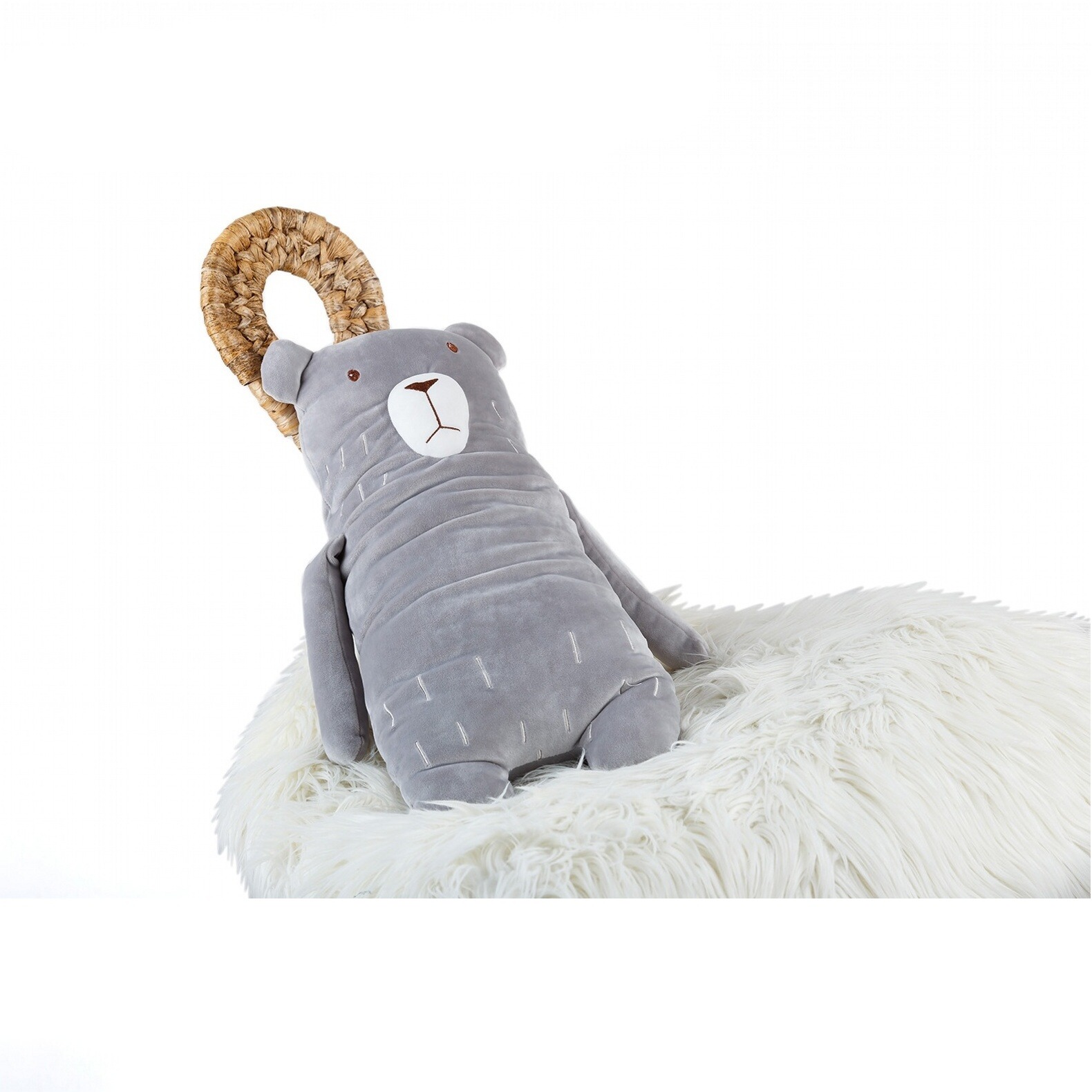 Polštářek mikrospandex Medvěd šedý 53 cm