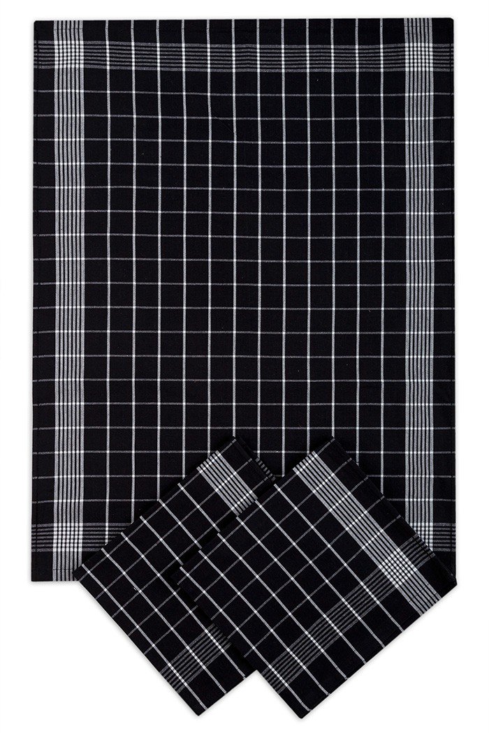 Utěrka Pozitiv Egyptská bavlna 50x70 cm černá/bílá 3 ks