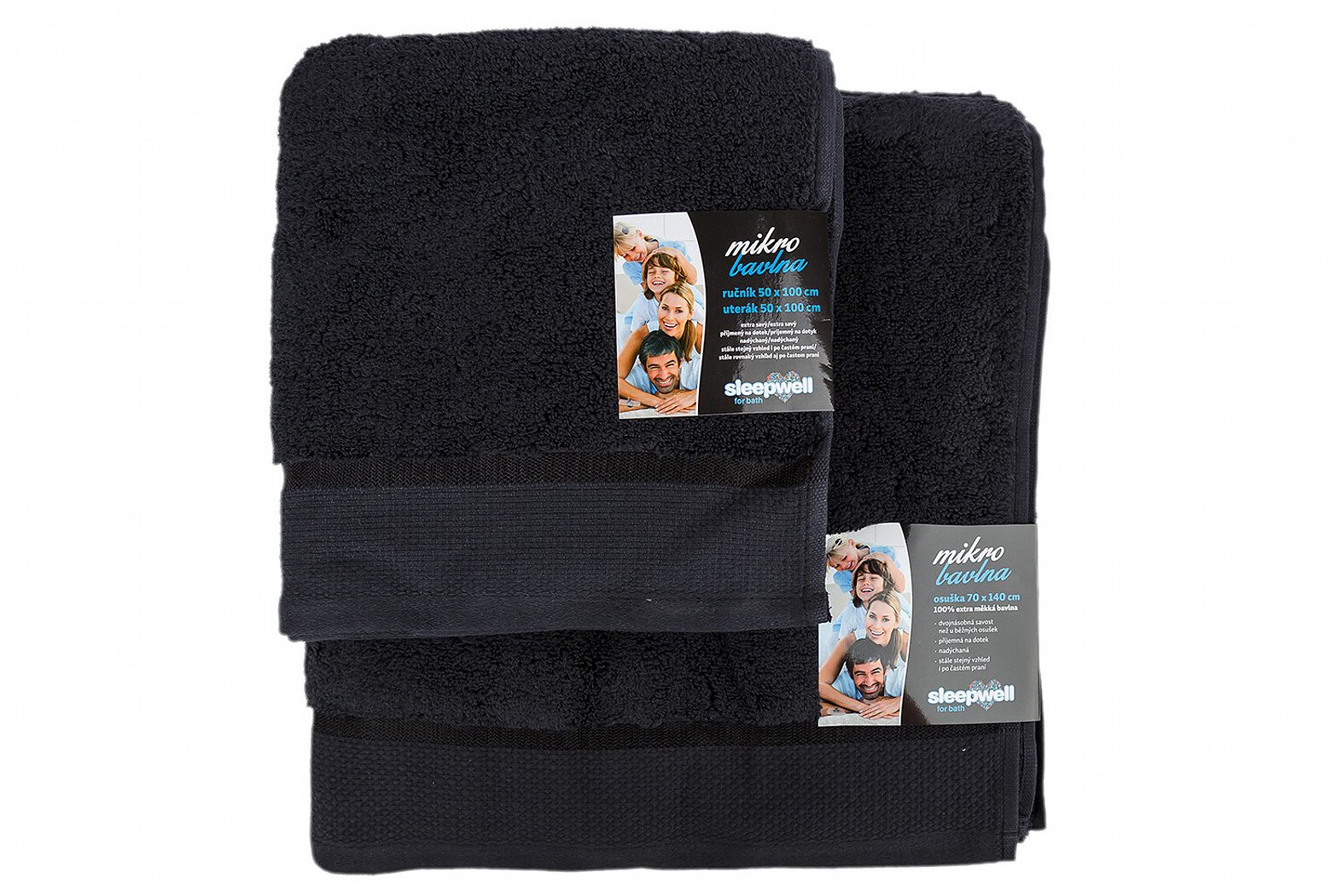 Ručník Star 50x100 cm černý