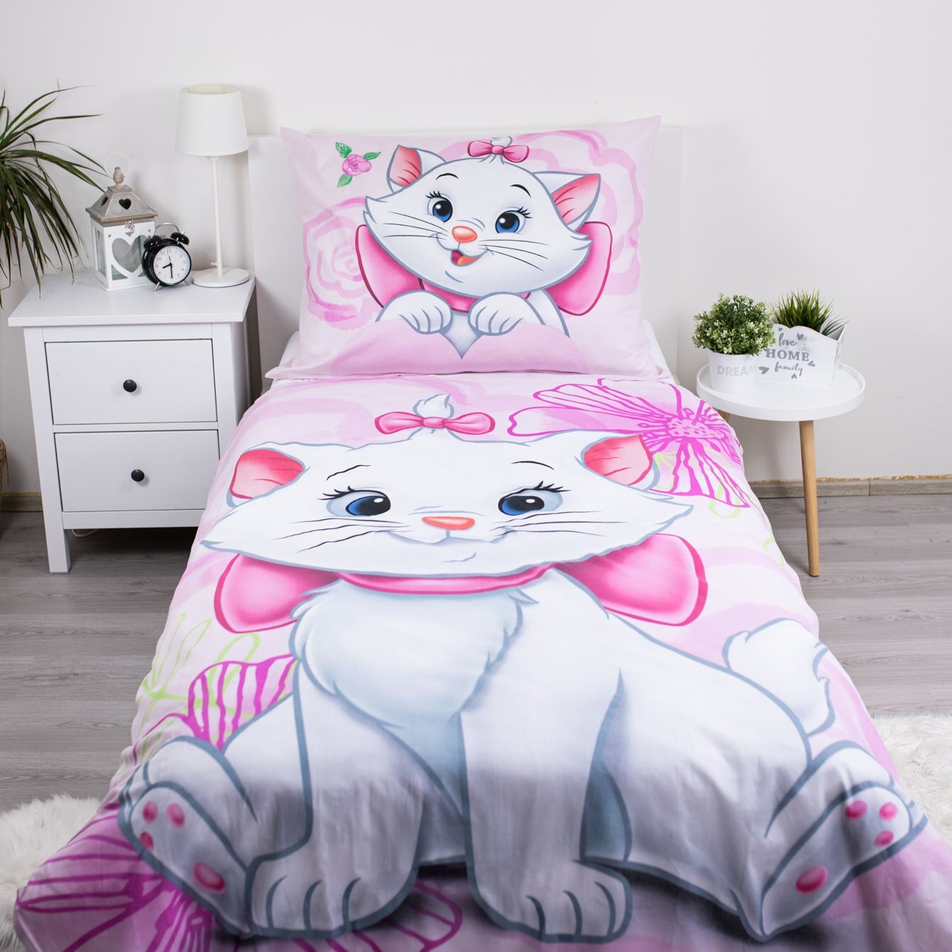Povlečení Marie Cat Pink 03 140x200, 70x90 cm