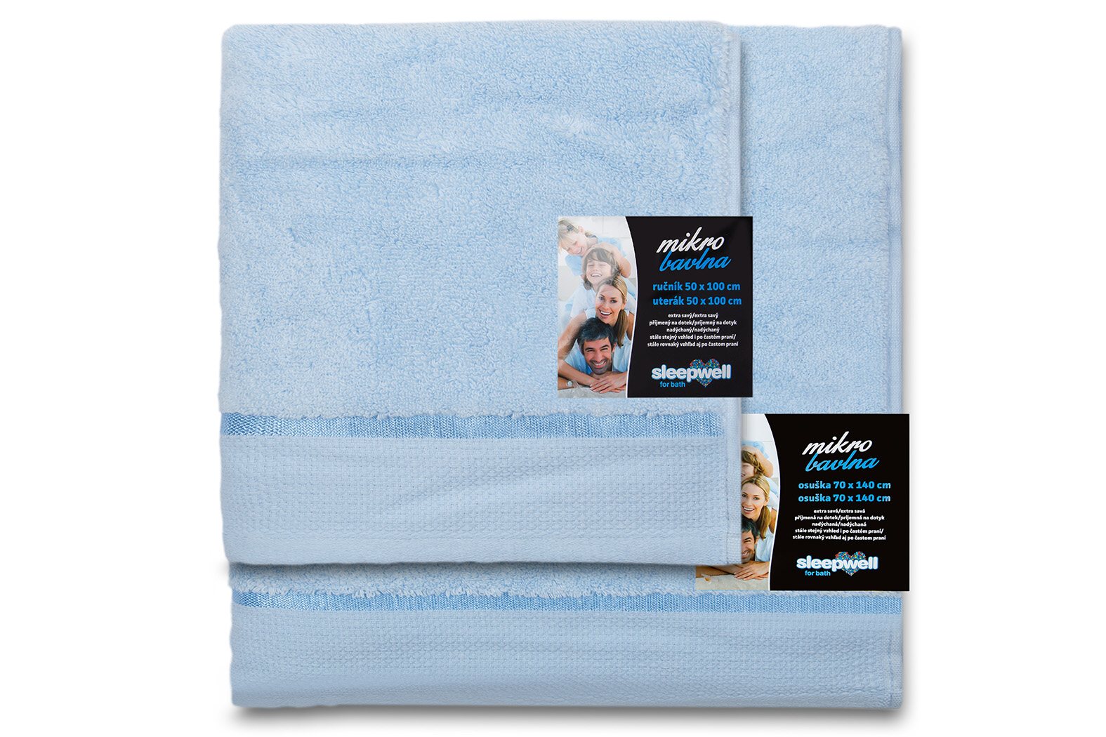 Osuška Star 70x140 cm světle modrá