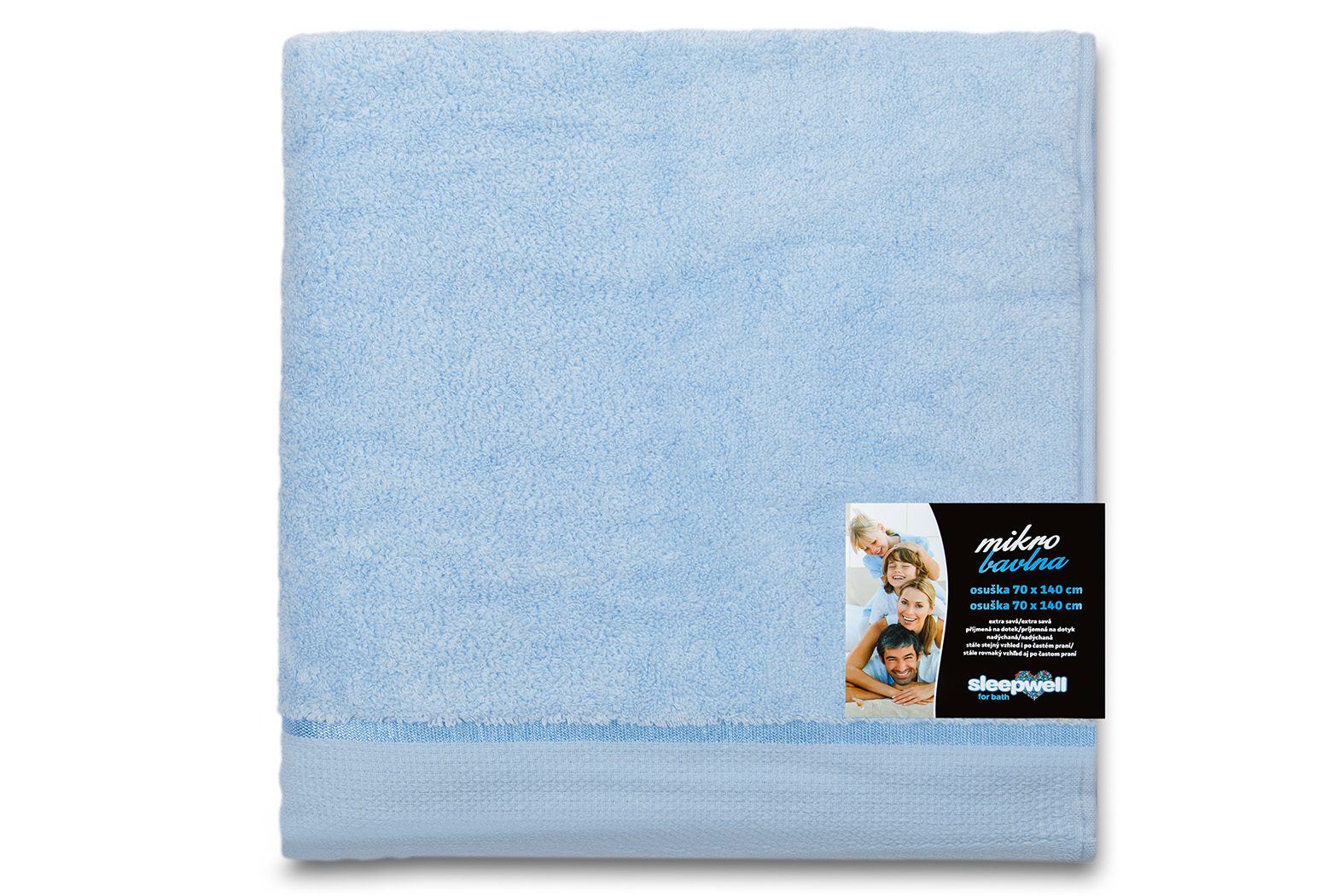 Osuška Star 70x140 cm světle modrá