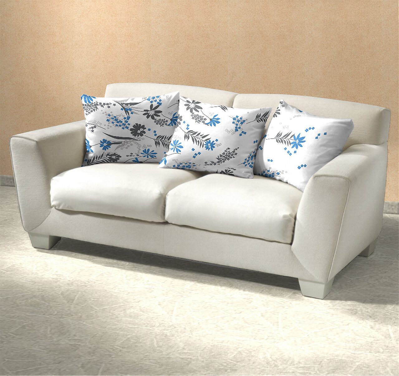 Povlečení krep Agáta denim na bílém 140x200, 70x90 cm