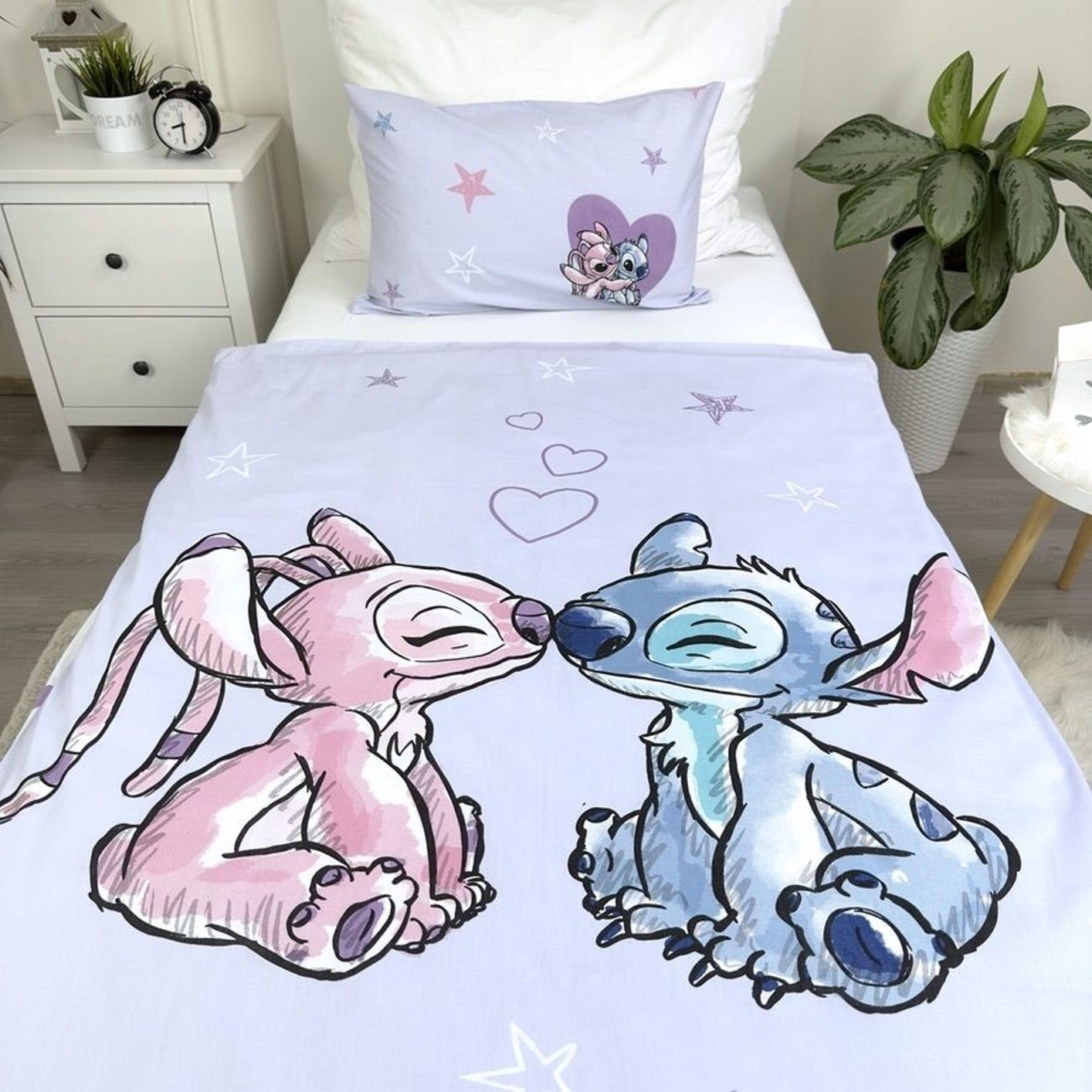 Povlečení do postýlky Lilo and Stitch Purple baby 100x135, 40x60 cm