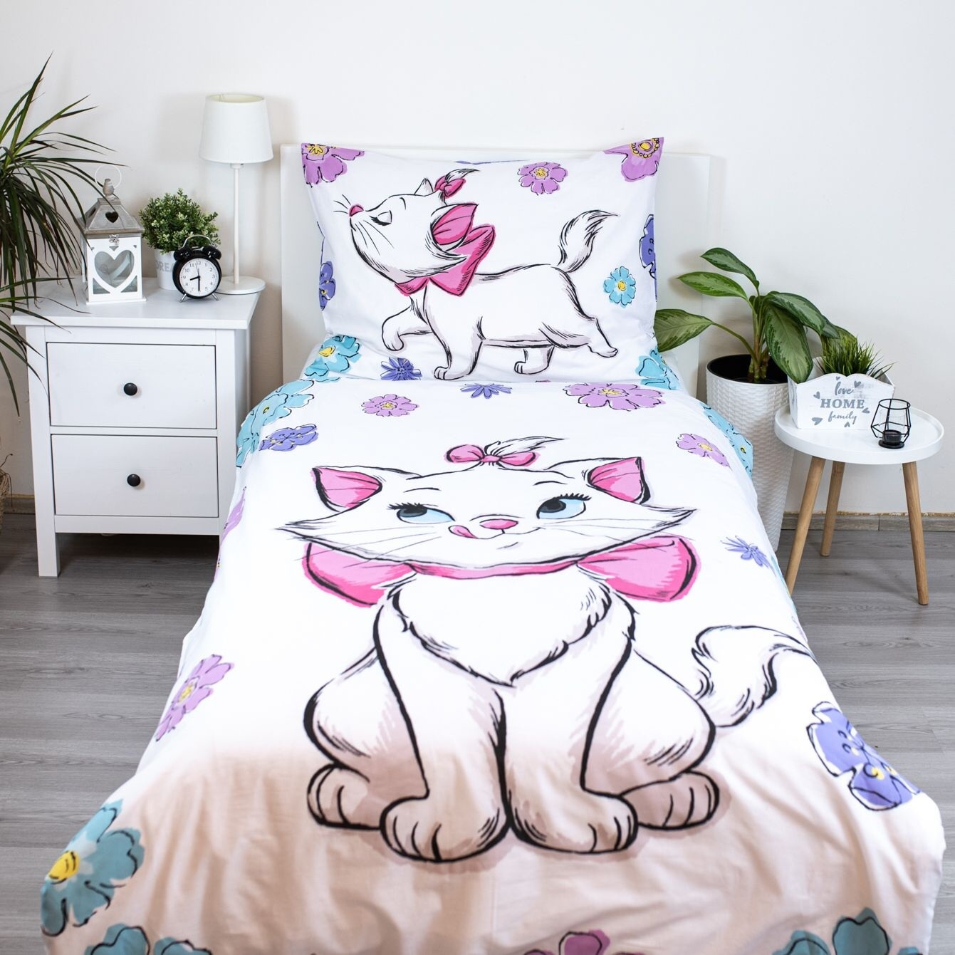 Povlečení Marie Cat Floral 140x200, 70x90 cm