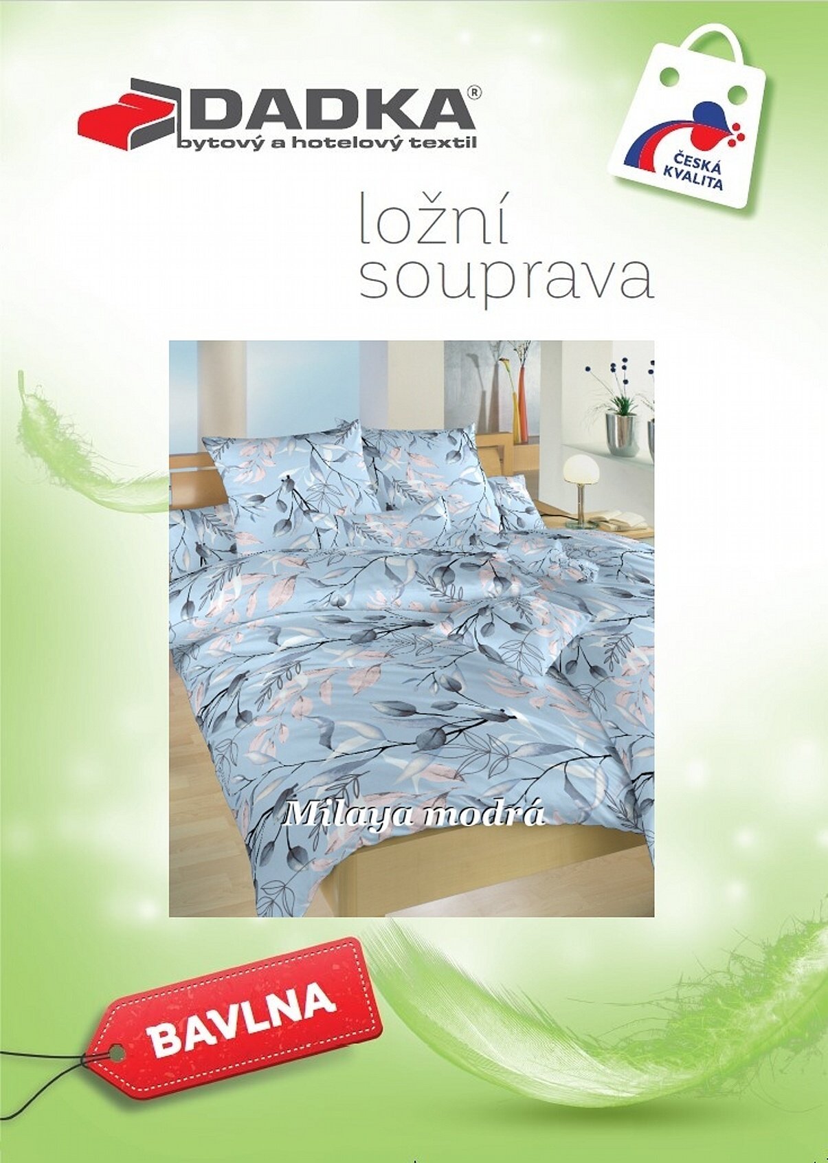 Povlečení bavlna Milaya modrá 140x200, 70x90 cm