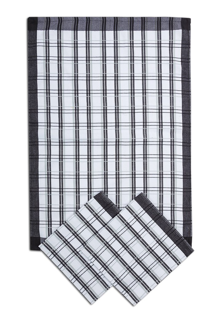 Utěrka Extra savá 50x70 cm Tradiční káro černé 3 ks