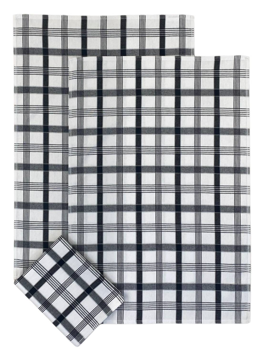 Utěrka Extra savá 50x70 cm Káro černé 3 ks
