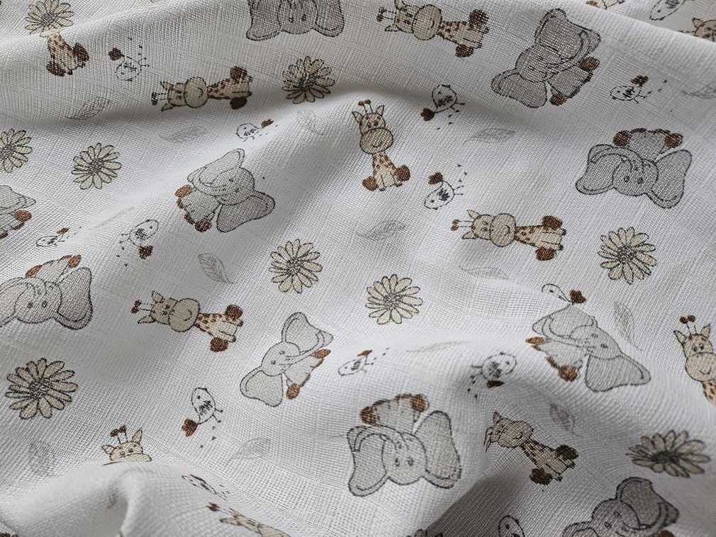 Dárkové balení pleny Zoo růžová a Zoo cream 70x70 cm (balení 2 ks)