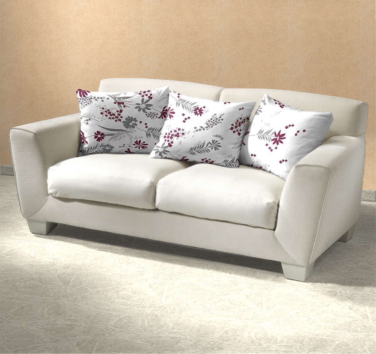 Povlečení krep Agáta vínová na bílém 140x200, 70x90 cm