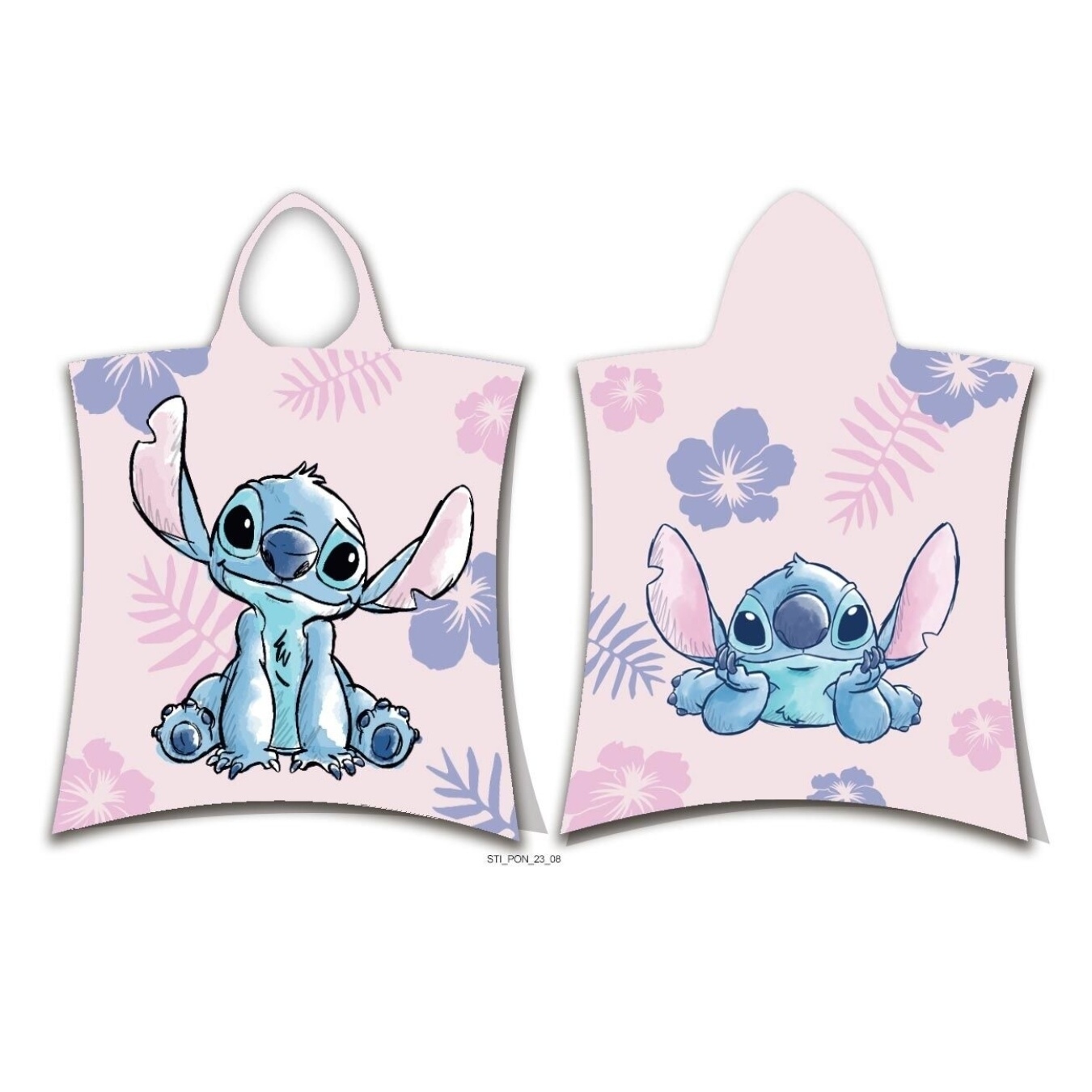 Plážová osuška pončo Lilo a Stitch Pink 50x115 cm