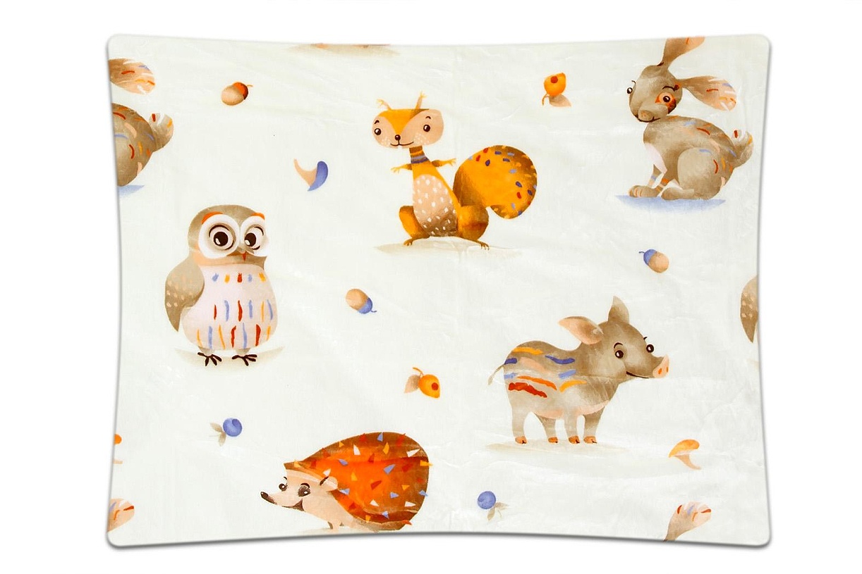 Povlečení mikroflanel do postýlky Zvířátka v lese 90x135, 40x60 cm
