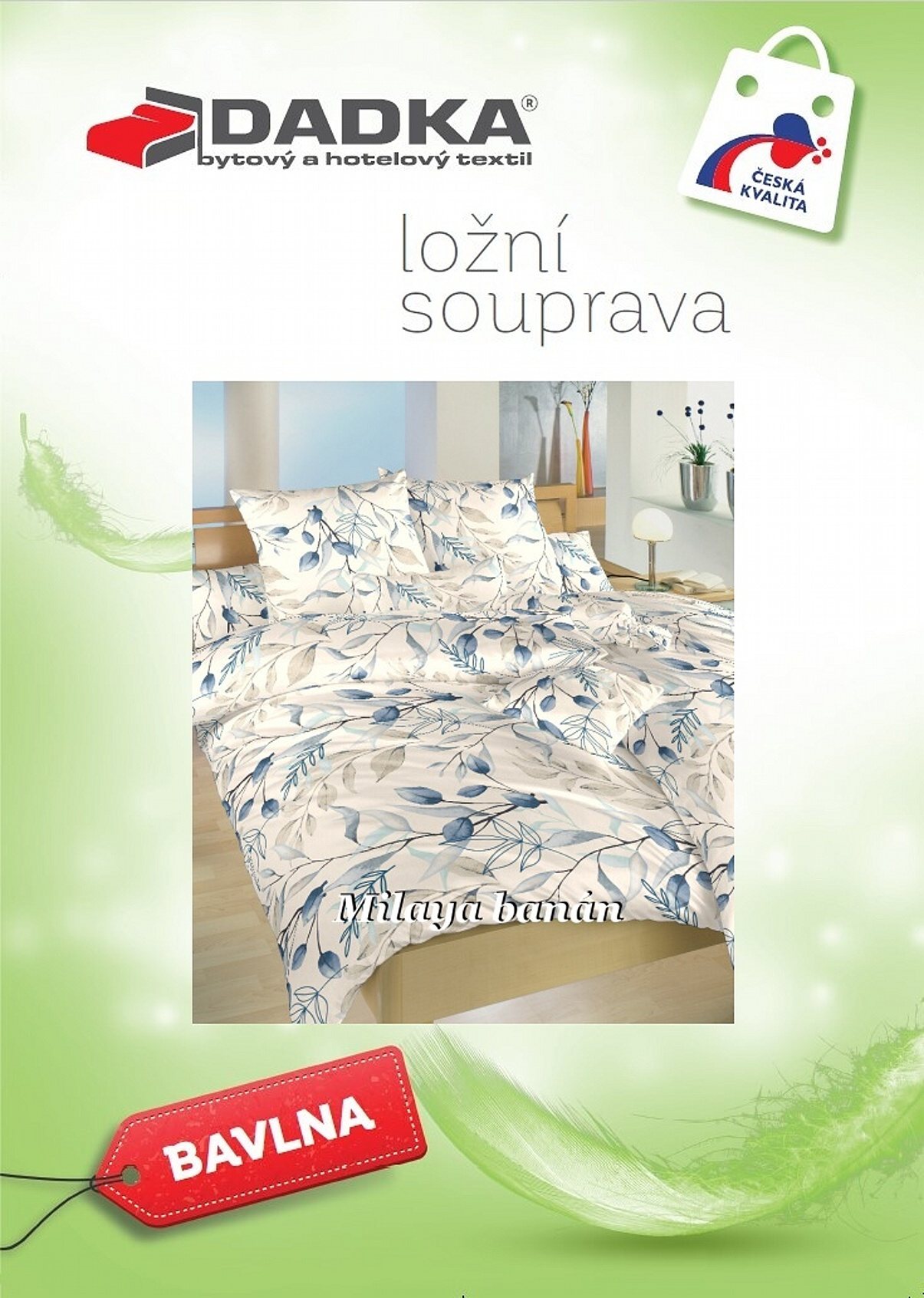 Povlečení bavlna Milaya banán 140x200, 70x90 cm