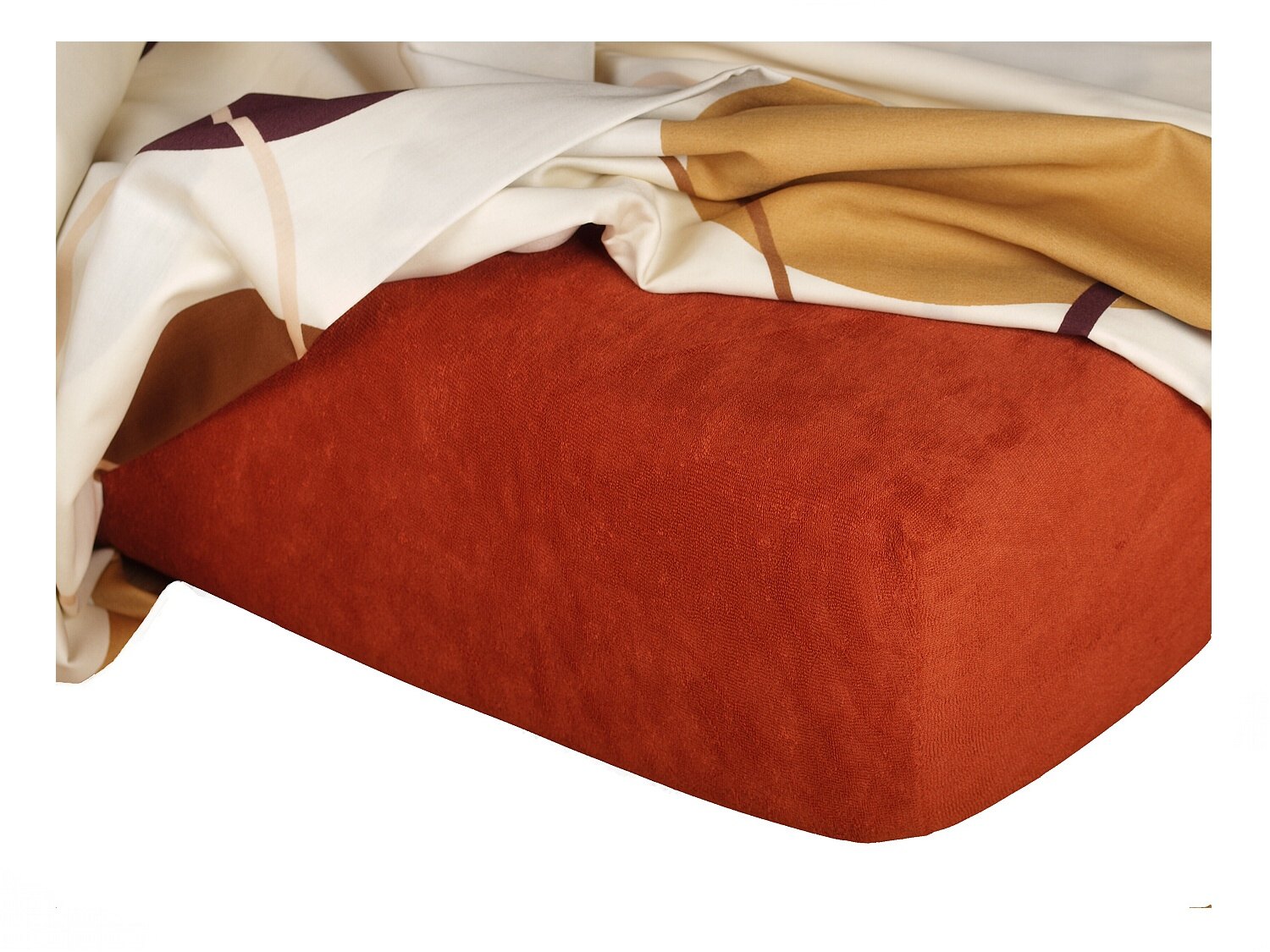 Froté prostěradlo cihlová 60x120x10 cm