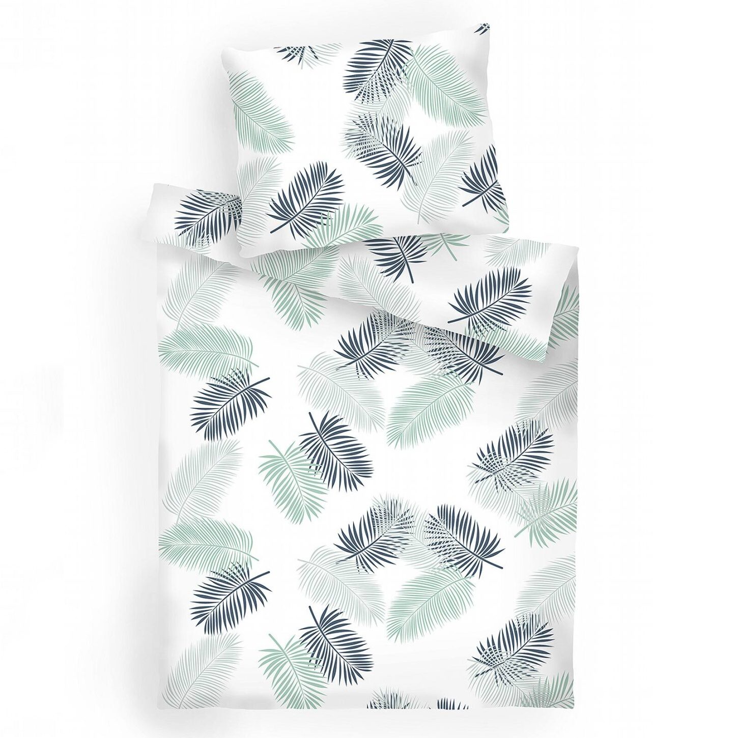 Povlečení flanel Peříčka mentolová 140x200, 70x90 cm