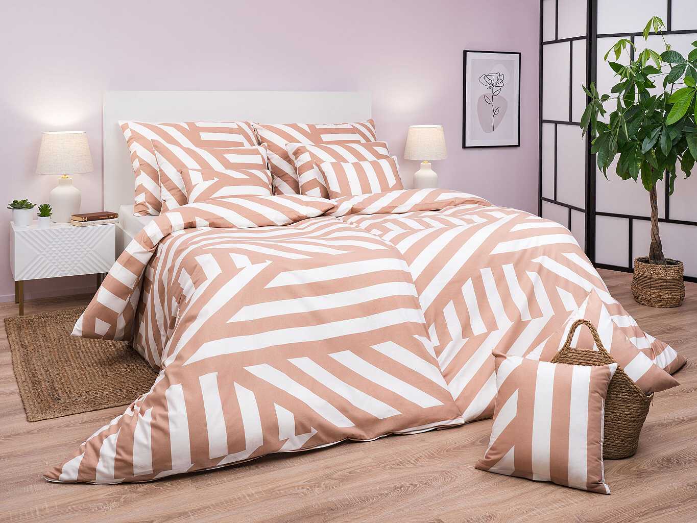 Povlečení bavlna Zebra světle hnědá 140x200, 70x90 cm