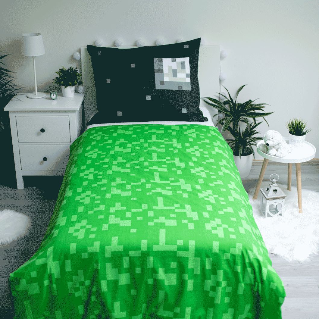 Povlečení bavlna Minecraft Sssleep Tight 140x200, 70x90 cm