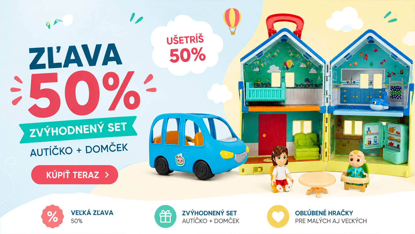 Set CoComelon domčeka a autíčko za výhodnú cenu