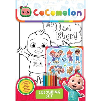 cocomelon set na vyfarbovanie s farbickami a nalepkami